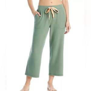 Flared bottom cropped pajama pants - scarlet